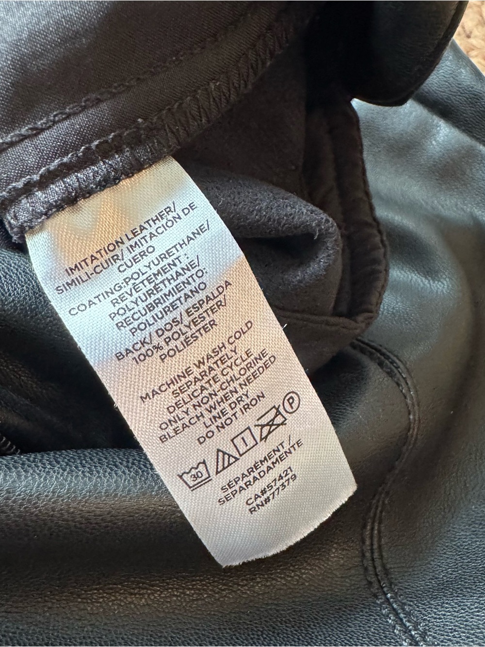 Ann Taylor Petite Faux Leather Pants 4P Black Straight Leg High Rise Career Chic - Picture 6 of 12